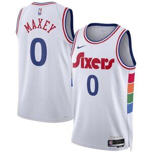 Tyrese Maxey Nike Philadelphia 76ers Youth White Swingman City Edition Jersey